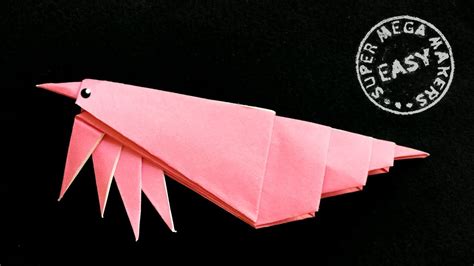 Origami Shrimp Easy Origami Tutorial Step By Step Youtube