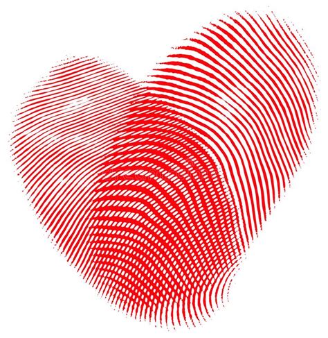 Red Fingerprint Heart Vector Stock Vector Illustration Of Stamp