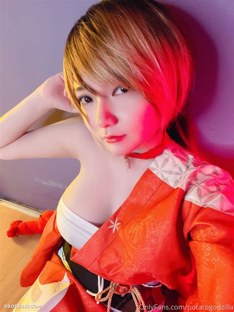 Potato Godzilla Yoimiya Naganohara Genshin Impact Naked Cosplay