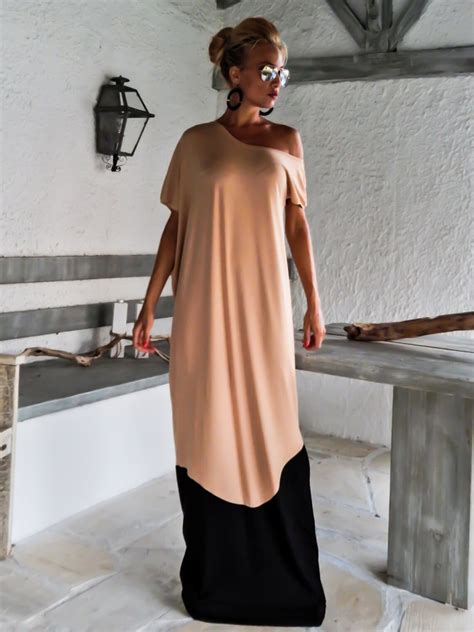 Nude Black Maxi Dress Bicolor Dress Women Maxi Dress Etsy