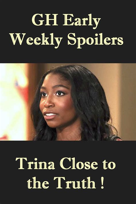 General Hospital Early Weekly Spoilers Trina Close To Shocking Truth