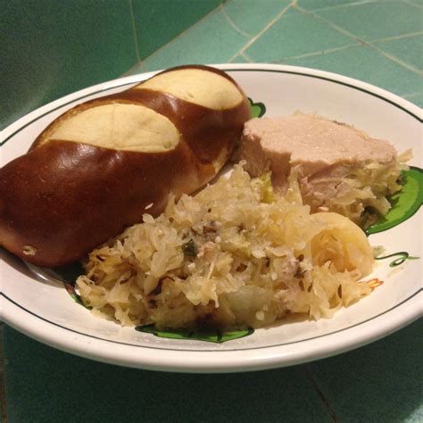 Slow Cooker German Style Pork Roast With Sauerkraut And Potatoes Recipe Allrecipes