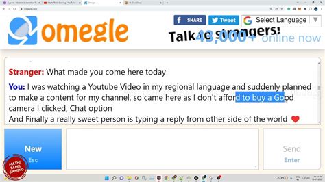 😄 A Sweet Stranger In Omegle Chat 😍 Chat Series Part 1 Youtube