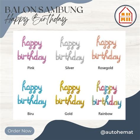 Jual Balon Foil Huruf Set Happy Birthday Balon Sambung Happy Birthday