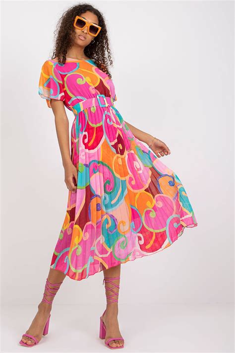 Italy Moda Print Pleat Dress – Various Colours