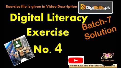 Digiskills Digital Literacy Exercise No 4 Solution Batch 7 2020 YouTube