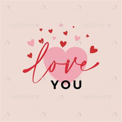 Love you background with hearts - Download Graphics & Vectors