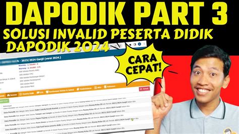 Solusi Invalid Peserta Didik Dapodik Cara Mengerjakan Dapodik