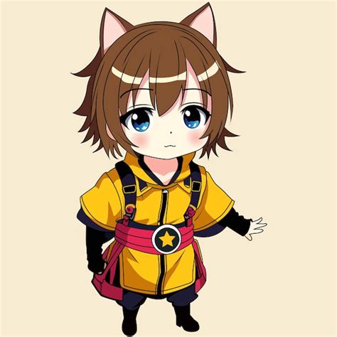 Lindo Chibi Estudiante Chico Personaje De Dibujos Animados Vector Premium