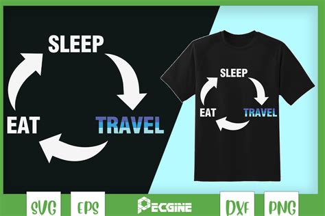 Eat Sleep Travel Repeat Graphic By Pecgine · Creative Fabrica