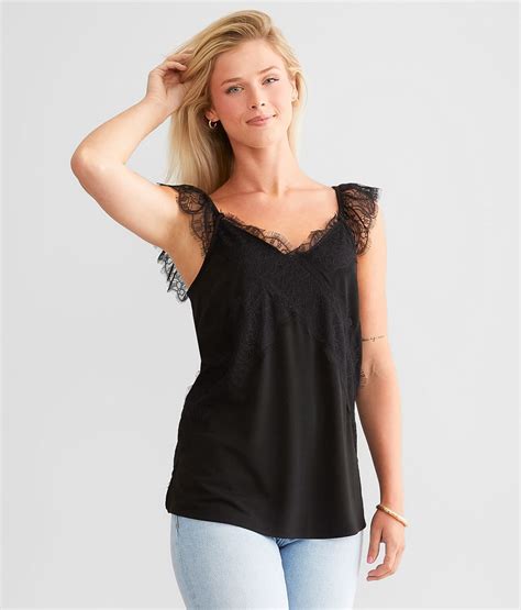 Daytrip Eyelash Lace Trim Tank Top Women S Tank Tops In Black Buckle