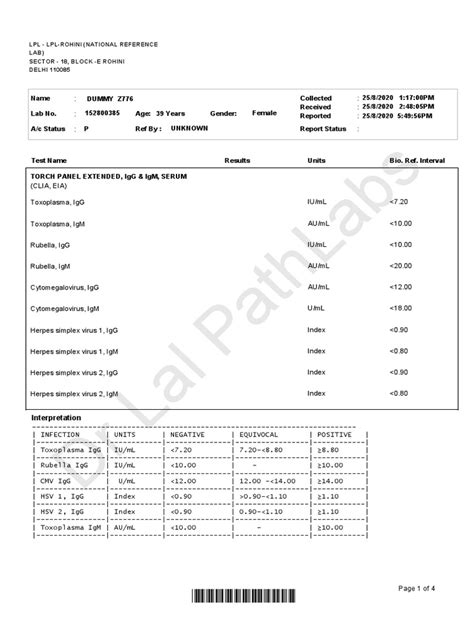 Sample Torch Panel Pdf Serology Infection