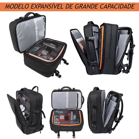 Mochila Executiva Masculina Reforçada de 40L Expansível Antifurto