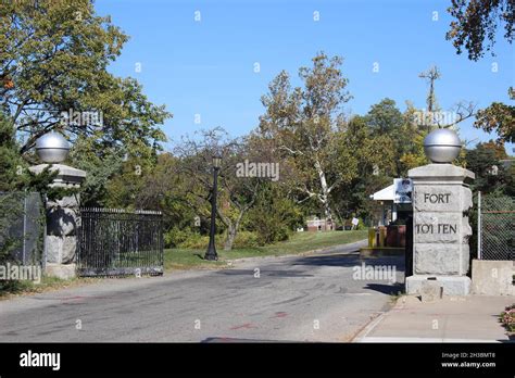Entrance Fort Totten Willets Point Bayside Queens New York Stock
