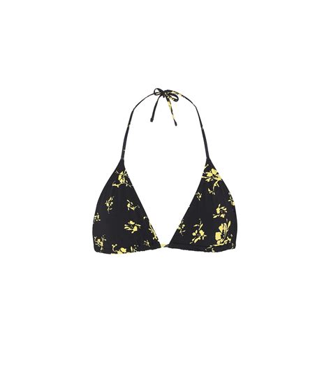 Floral Bikini Top In Black Ganni Mytheresa