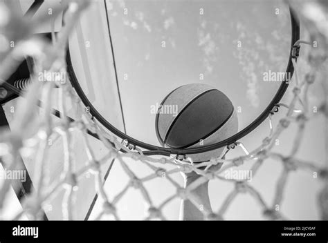 Man Throwing The Ball In Hoop Hands And Basketball Dunk In Basket