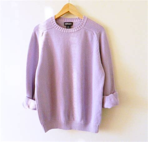 Reserved For Theo Vintage Pastel Lavender Knit Sweater Mens Etsy