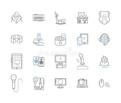 Colección De Iconos De Línea De Productos Electrónicos Dispositivos