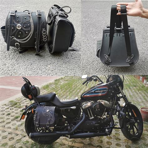 Universal Motorcycle Saddle Bags Side Storage Luggage Tool Pouch