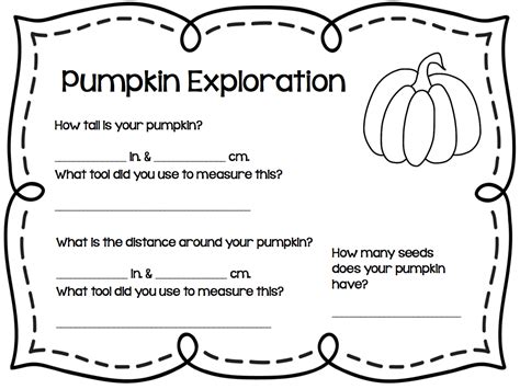 Pumpkin Measurement Activity Measurement Activities What I Have