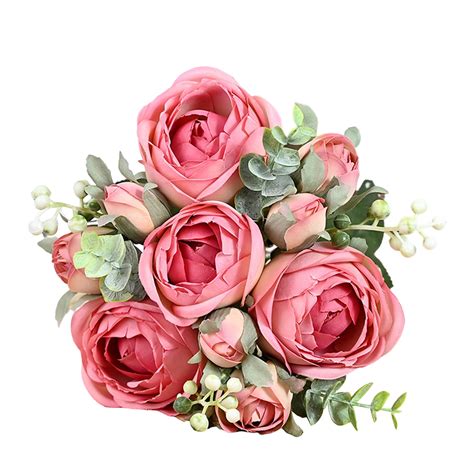 Artificial Rose Bouquet 10 Heads No Watering With Stem Wedding Photography Art Simulation Flower