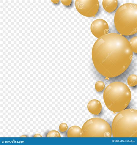 Gold Transparent Balloons On Background. Vector Illustration ...