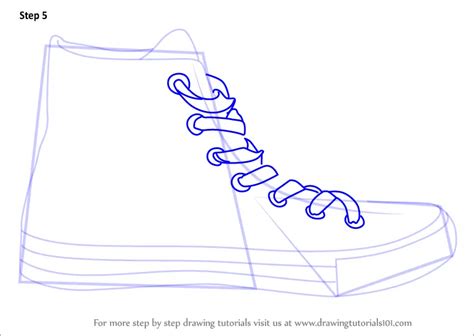 How To Draw Converse Shoe Everyday Objects Step By Step