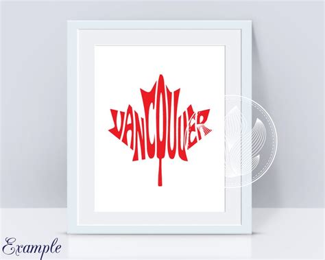 Vancouver Word Art In Maple Leaf Shape  Png Eps Svg Etsy