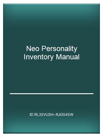 [Rar PDF] Neo Personality Inventory Manual – Telegraph