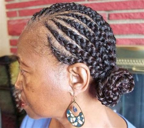 39 Cornrows With A Braided Bun For Older Black Women Braided