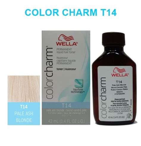 Wella T14 Pale Ash Blonde Color Charm Permanent Liquid Hair Toner