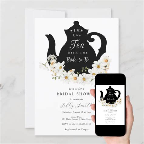 Time For Tea Bridal Shower Invitation Zazzle