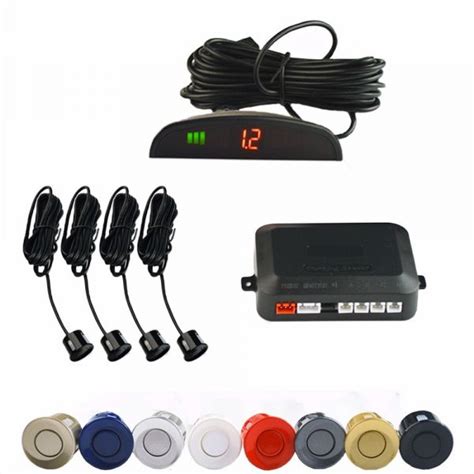 Kit Sensores De Estacionamento Display Led E Buzzer Mm Cinza