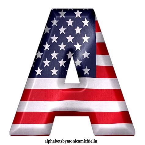 American Flag Alphabet Letters Telegraph