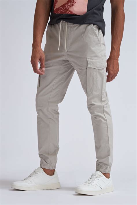 Pantal N Cargo Jogger Gris Claro Bas Basic Simple