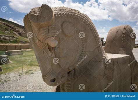 Ruins Statues And Murals Of Ancient Persian City Of Persepolis In Iran