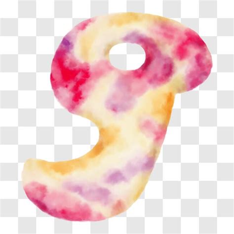 Download Watercolor Painted Number Nine On Black Background Png Online