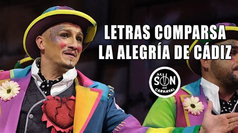 Letra Comparsa La alegría de Cádiz Al son del Carnaval