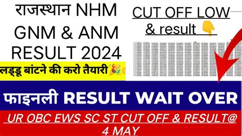 Rajasthan NHM ANM GNM CUT OFF 2024 Nhm Gnm Anm Exam Expected Cutoff