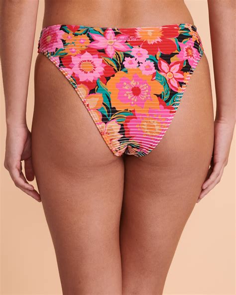 Billabong Feel The Groove High Leg Bikini Bottom Dahlia Flowers