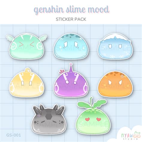 Genshin Slime Mood Sticker Pack Keats Grecian S Ko Fi Shop Ko Fi