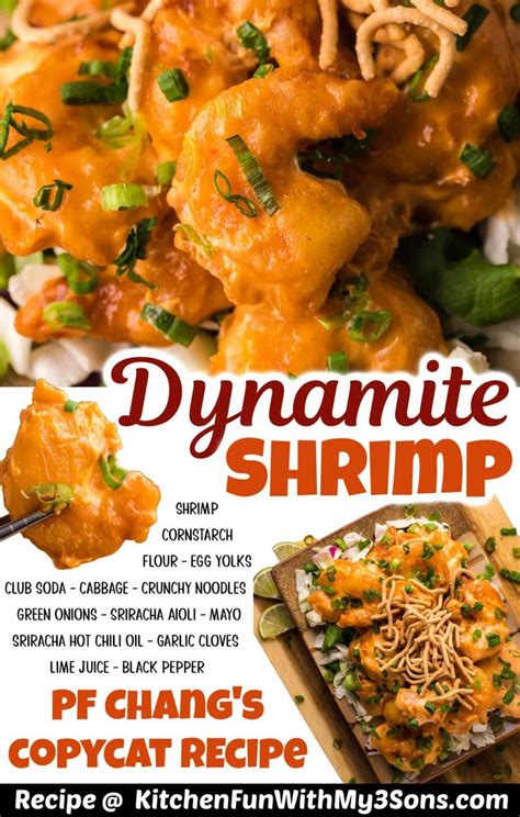 The Flyer For Dynamite Shrimp Is Shown In Red And Orange Colors With