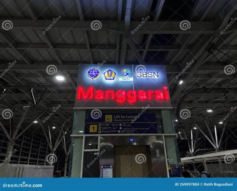 Manggarai Station Signboard Lights One Of The Major Commuter Line