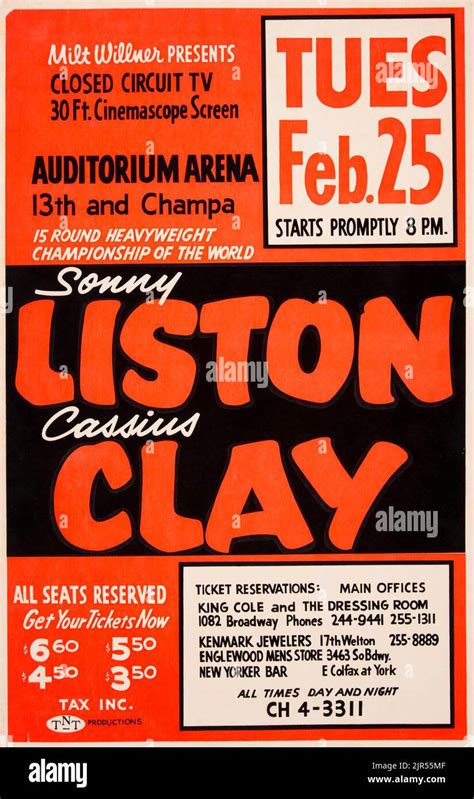 1964 Cassius Clay Muhammad Ali Vs Sonny Liston I Cartel De Lucha En