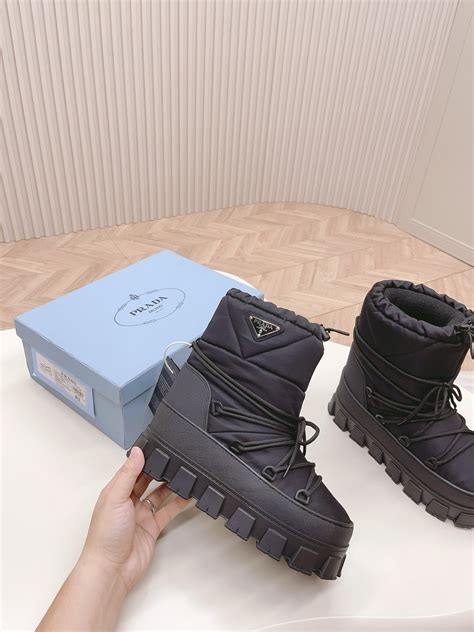 Replica Prada Gabardine Apr S Ski Boots In Black Nylon