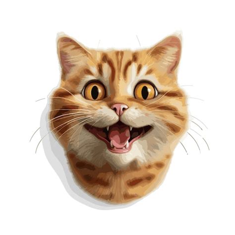 Premium Vector Grinning Cat Emoji Vector On White Background