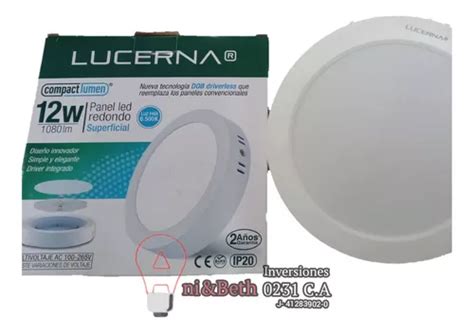 Panel Led Superficial Redondo 12w 6 Compact Lumen Lucerna MercadoLibre