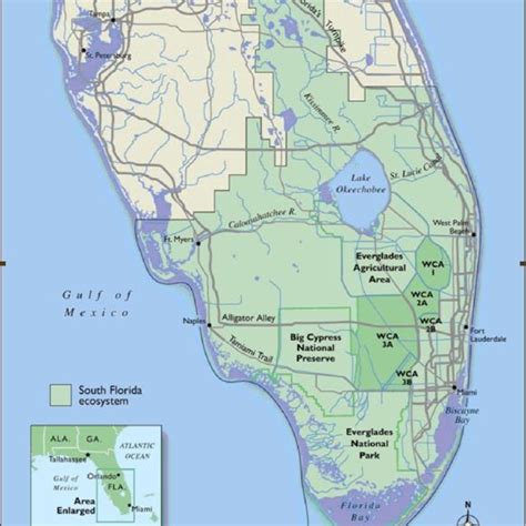 Map of Biscayne Bay showing the boundary of Biscayne National Park ...