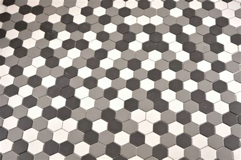 Mosaikfliese Keramik Hexagon Wei Grau Schwarz Unglasiert Rutschsicher