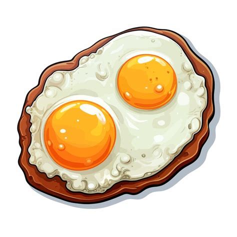 Premium Vector Fried Egg Sticker Vector